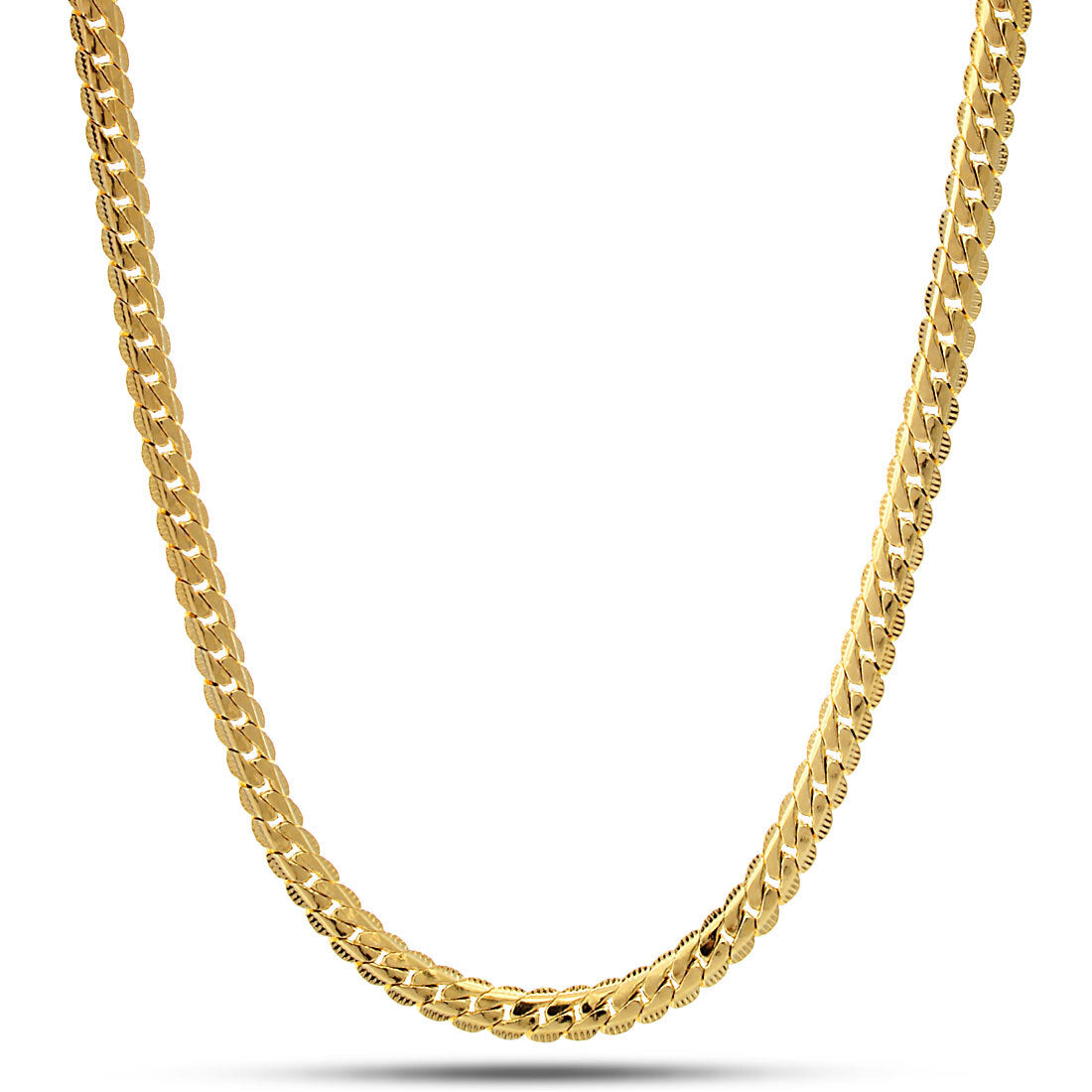 Gold Plated / 14K Gold / 18" 5mm Moon Cut Miami Cuban Chain